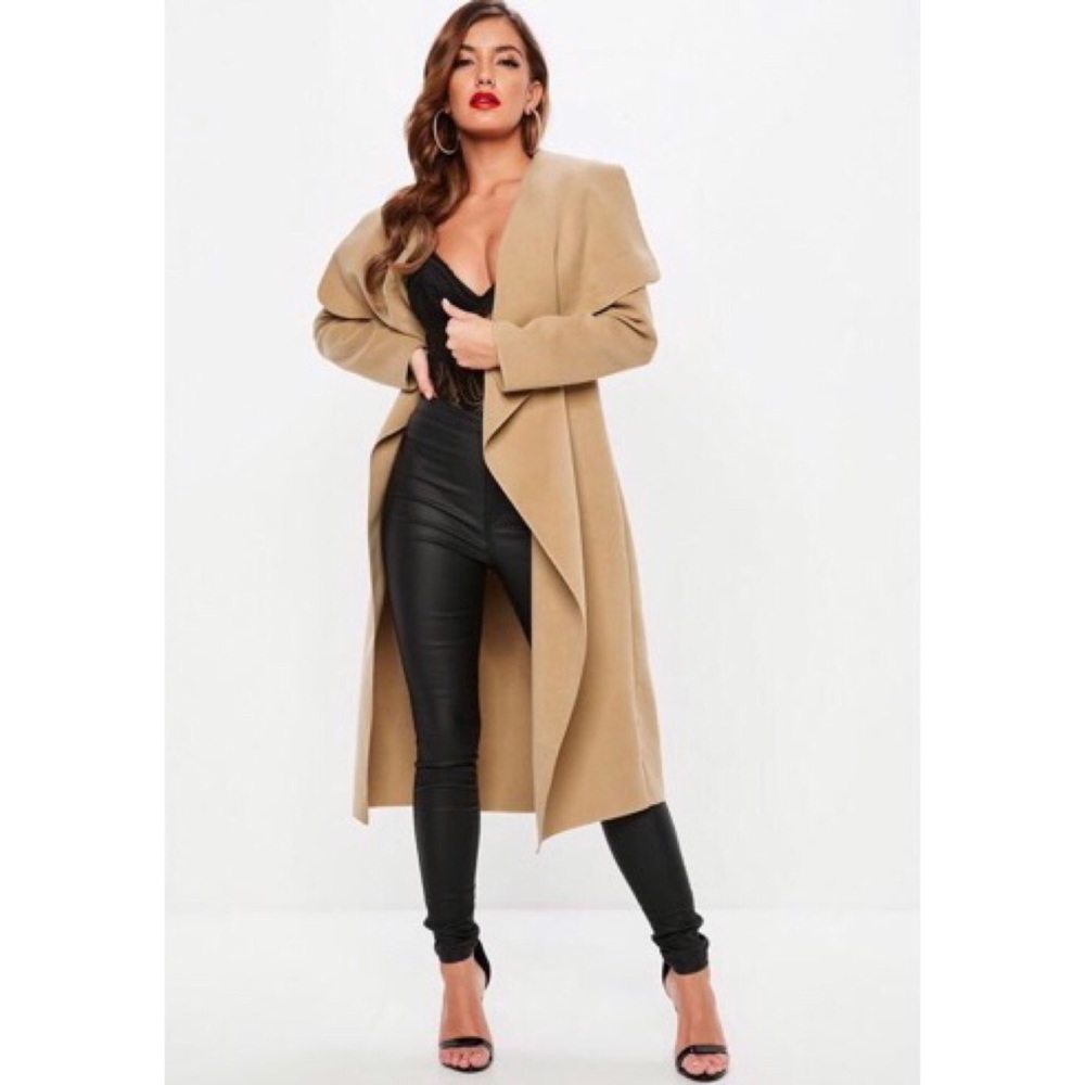 Missguided Camel 🐪 Hue Oversized Waterfall Jacket